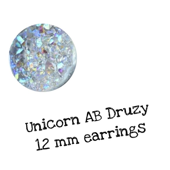 Unicorn AB Druzy Earrings - Picture 3 of 5
